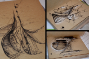 ветер. графика.тушь