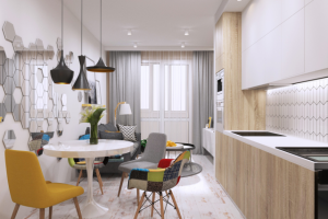 Кухня-столовая в современном стиле