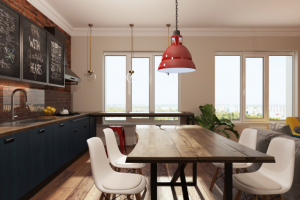 Кухня-столовая в стиле эклектика