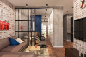 Гостиная в стиле  лофт