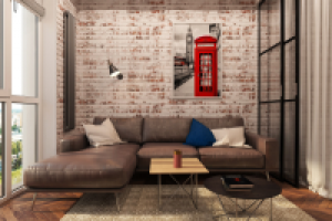 Гостиная в стиле  лофт