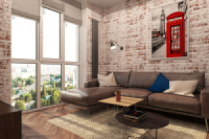 Гостиная в стиле  лофт