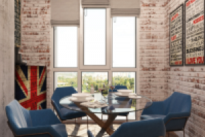 Кухня-столовая в стиле лофт