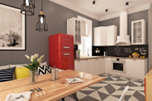 Кухня-столовая в стиле скандинавский лофт