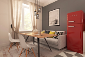 Кухня-столовая в стиле скандинавский лофт