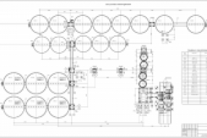 Схема расположения фундаментов зернохранилища