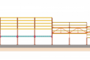 Концепция каркаса здания (вид с южного фасада)