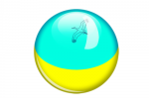 Шар с укринским флагом