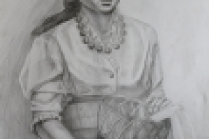 "Крестьянка" академический рисунок (простой карандаш)