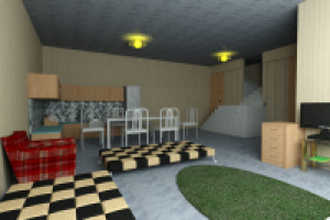 Гостиная вид из окна.