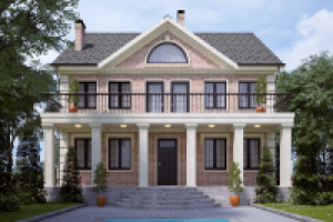 Визуализация фасада коттеджа