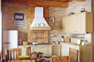 Кухня (дизайн проект квартиры-студии, стиль Кантри).