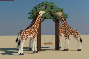 Моделирование для виз-ции детских площадок, качели ""Жирафы"