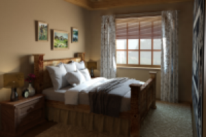 Спальня (дизайн проект квартиры-студии, стиль Кантри)