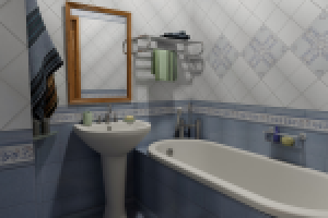 Ванная (дизайн проект квартиры-студии, стиль Кантри)