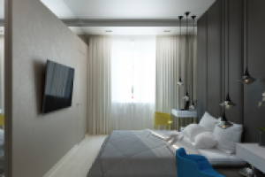 Спальня в стиле минимализм.