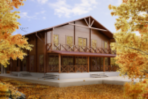 Визуализация дома из бруса