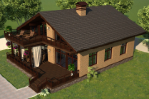 Дом Шале с террасой _View03