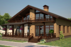 Дом Шале с террасой _View01