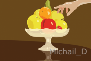 Фрукты в вазе