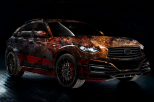 Infiniti QX70 Artrace body kit & vinyl design