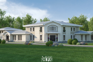 Проект загородного дома в классическом стиле. Площадь- 650 м2