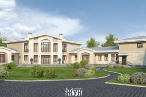 Проект загородного дома в классическом стиле. Площадь- 650 м2