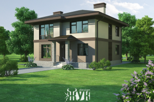 Проект коттеджа из керамических блоков в современном стиле