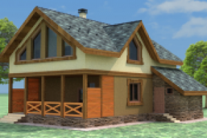 Каркасный двухэтажный загородный дом