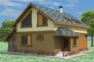 Каркасный двухэтажный загородный дом