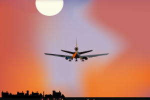 Самолёт на закате