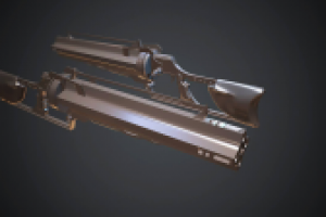 HiPoly SteamPunk Shotgun