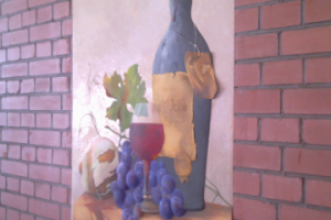 Объемная картина в летнем кафе.