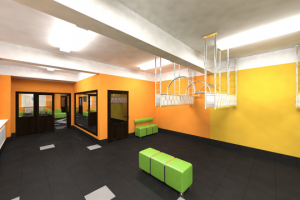 Дизайн-проект холла для школы МЧС (осуществлен)