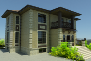 Двухэтажный коттедж с подвалом