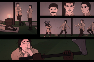 Страница комикса к визуальной новелле