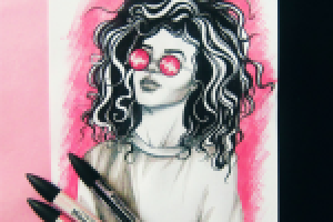 Девушка в розовых очках.