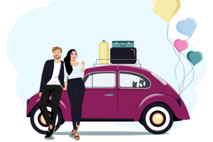 Иллюстрация по фото для семейной пары.