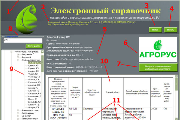 Справочник пестицидов и агрохимикатов Агрорус