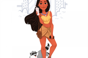 Дизайн диснеевской принцессы Покахонтас в современном стиле