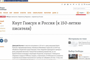 Мое интервью на радио "Свобода" к 150-летию Гамсуна