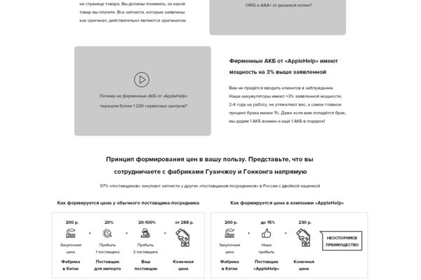 2 аудио отзыва о прототипе сайта "AppleHelp.ru/price"