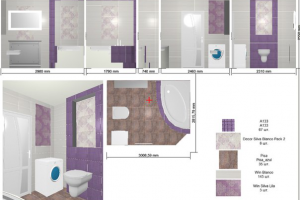 Проект ванной комнаты (дизайн плитки)