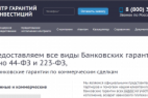 Заполнение сео-контентом сайта "Гарантии и инвестиции"