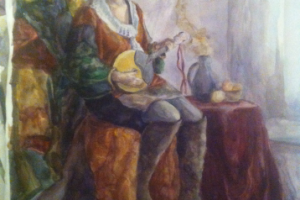 Рисунок человека акварелью