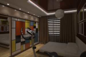 дизайн спальни для взрослых в стиле поп-арт