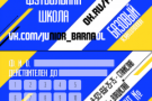 Детская футбольная школа (абонемент) стандарт 90*50 мм