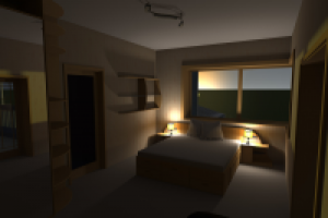 Интерьер спальни в жилом доме