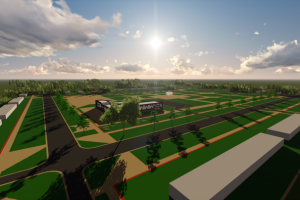 Визуализация. Общественный центр поселка. Учебная работа