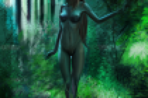 Девушка на лесной тропе